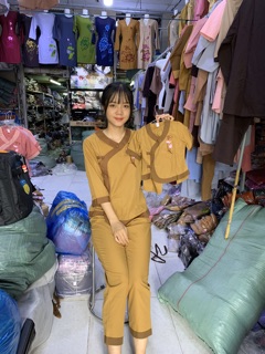 Đồ đi chùa_ pháp phục phật giáo _ đồ nữ đi chùa cài chéo cổ tim