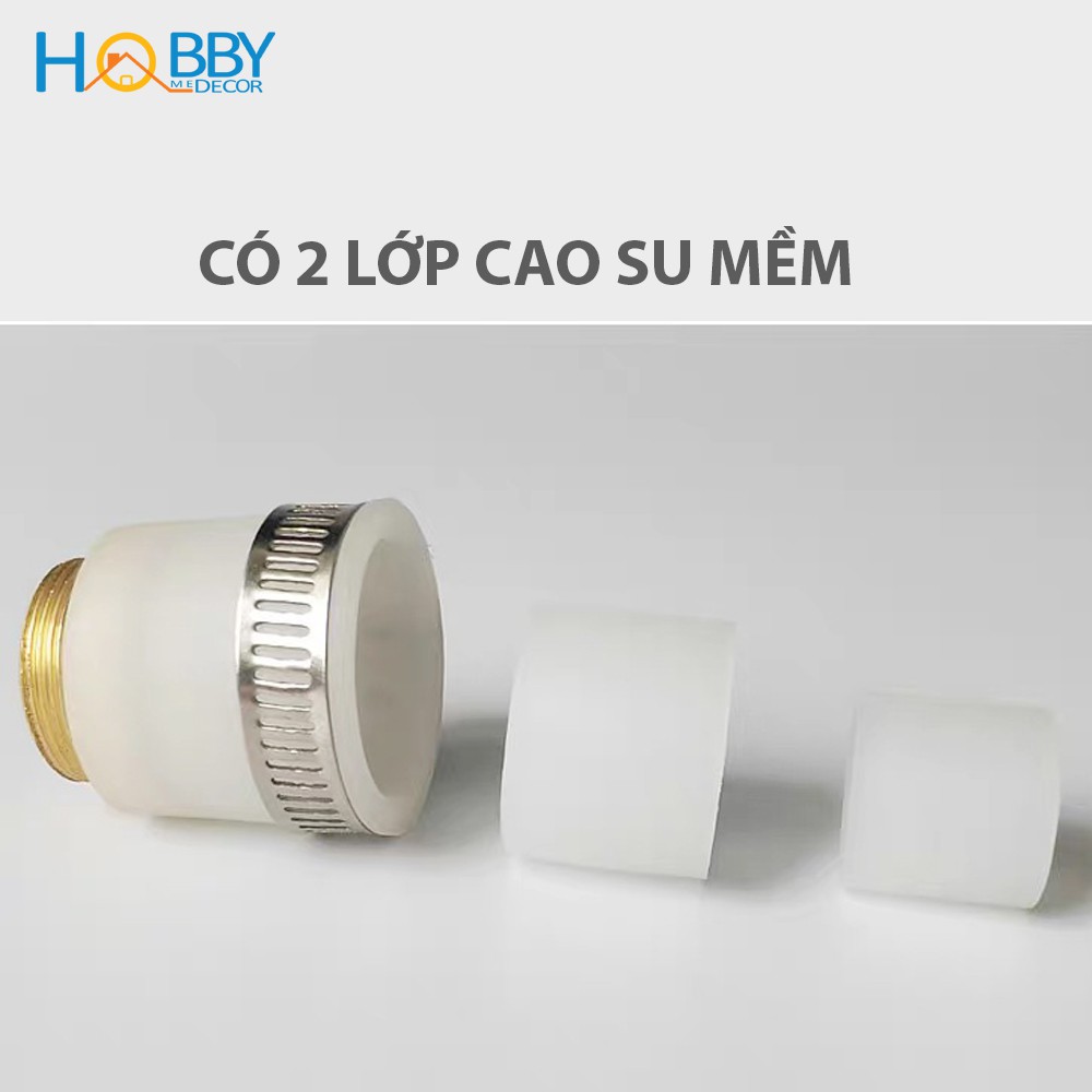 Đầu nối ren đồng kèm cao su non Hobby home decor DNCS