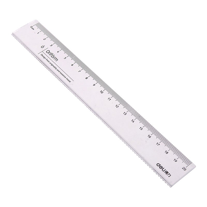 Thước kẻ 20cm cao cấp Oriform Deli - Trong suốt, dễ nhìn, đo chính xác - Phù hợp với học sinh, văn phòng