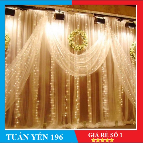 Dây đèn LED màn rèm 6m x 3m 24 sợi thả chống nước chuyên trang trí ...