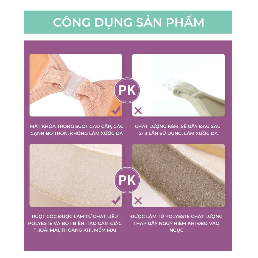 Áo Dán Ngực BEBECHIC Cao Cấp Cài Trước, Tạo Khe Nâng Ngực, Siêu Dính