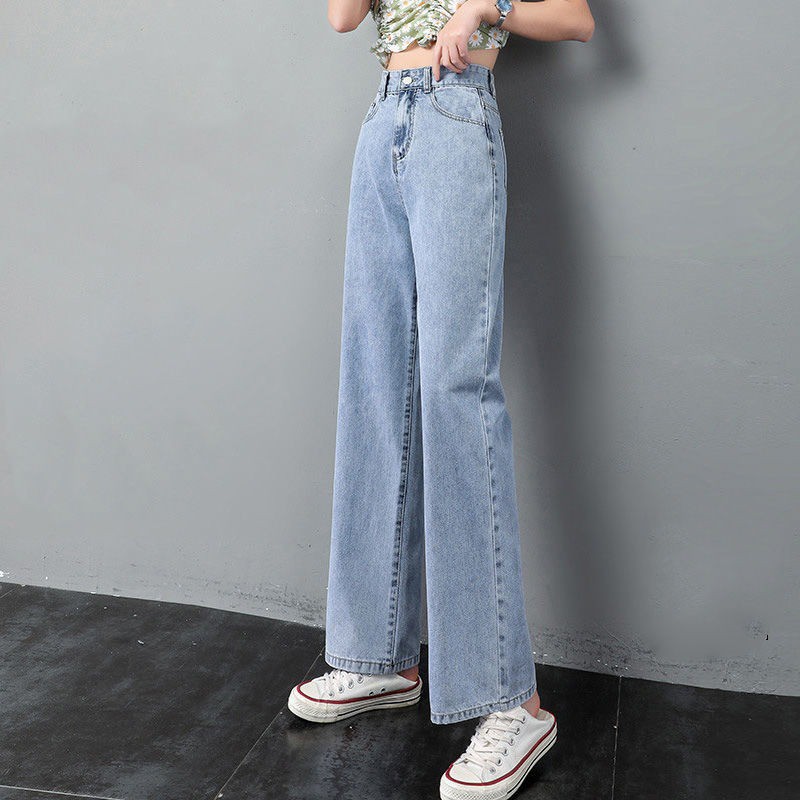 Ảnh Quần Jeans Lưng Cao Ống Rộng Thời Trang Cho Nữ 3