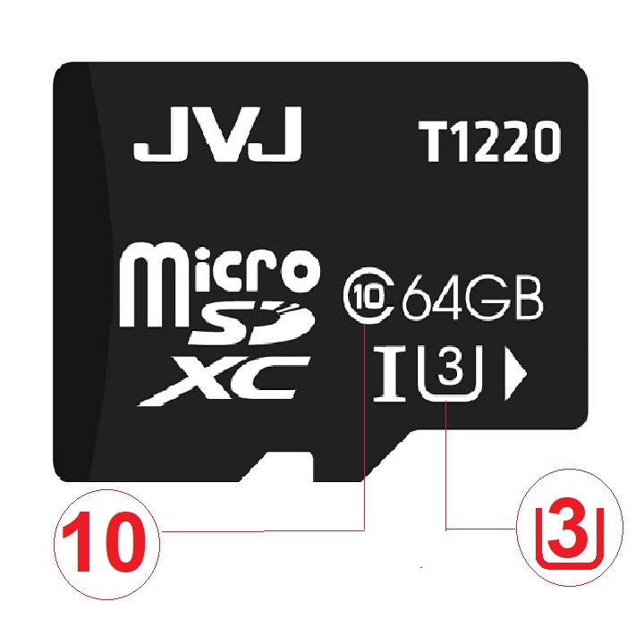 Ảnh Thẻ nhớ 64Gb JVJ Class 10 U3 - Dùng cho tất cả các dòng thiết bị hỗ trợ thẻ nhớ micro, camera giám sát-Bảo hành 5 năm 1