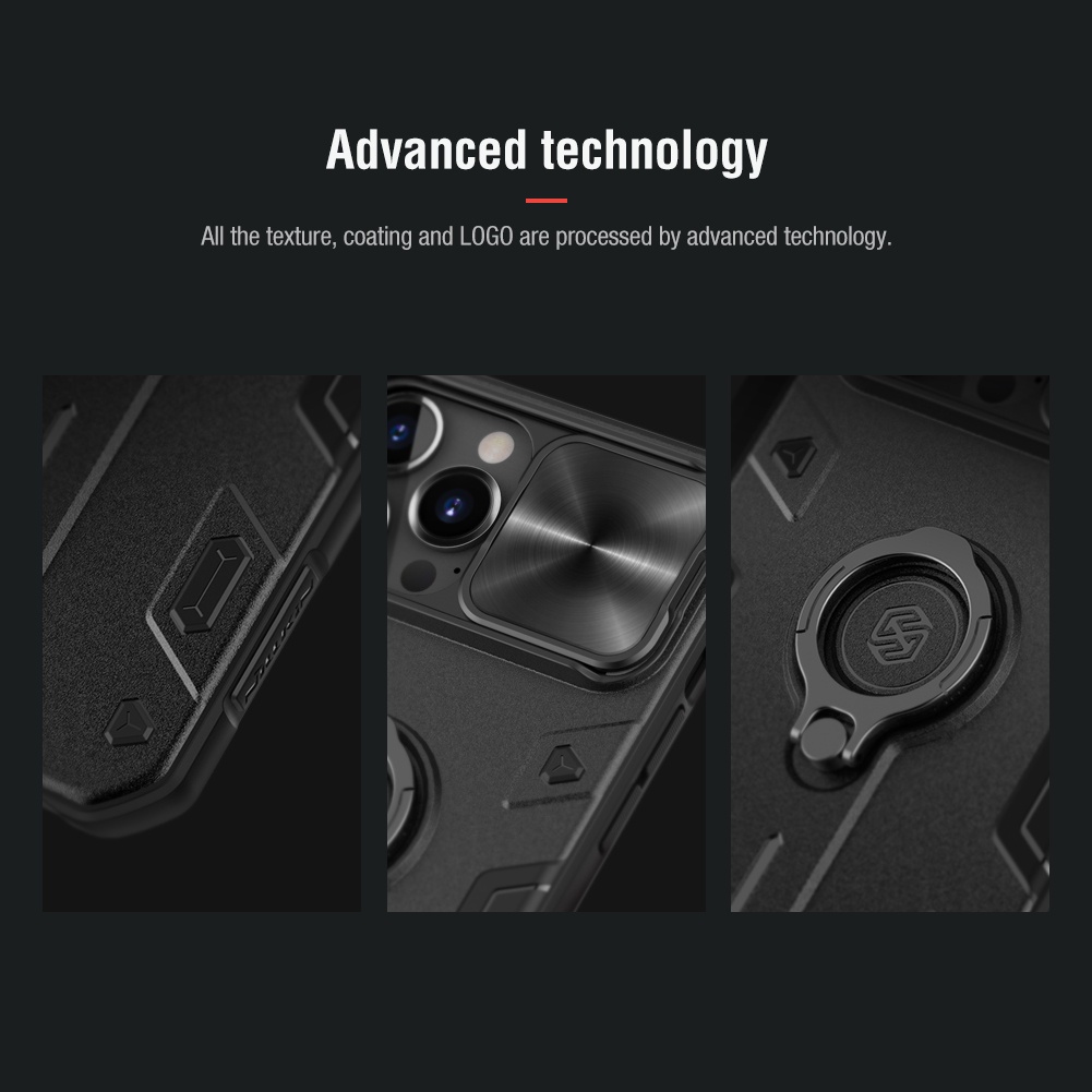 Nillkin Cho Apple iPhone 13 Pro Max / 13 / 12 Pro Max / 12 Mini Camshield Armor Bảo Vệ Ống Kính Máy Ảnh Trượt Vòng Ngón Tay Trượt Chân Đế Ốp Lưng Cứng PC TPU Vỏ Điện Thoại Vỏ