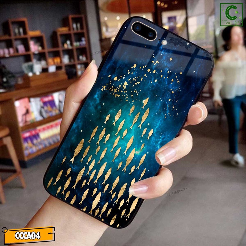 Ốp lưng iphone mặt kính cao cấp - Đàn cá vượt vũ môn mạnh mẽ kiên cường - 6/6plus/6s/6splus/7/7plus/8/8plus/x/.....