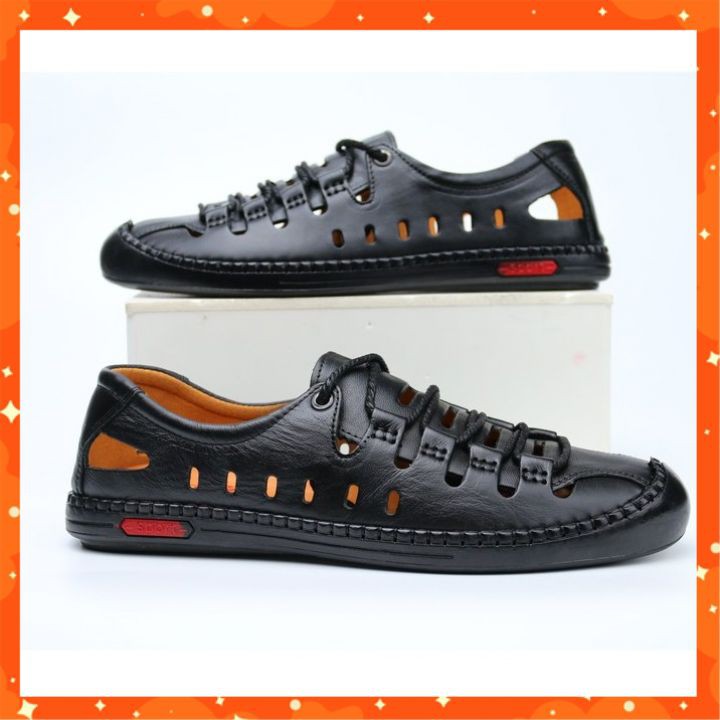Giày Lười Nam Da Bò Cao Cấp Có Lỗ Thoáng Khí Giày Slip On Rọ Da Nam Mùa ...