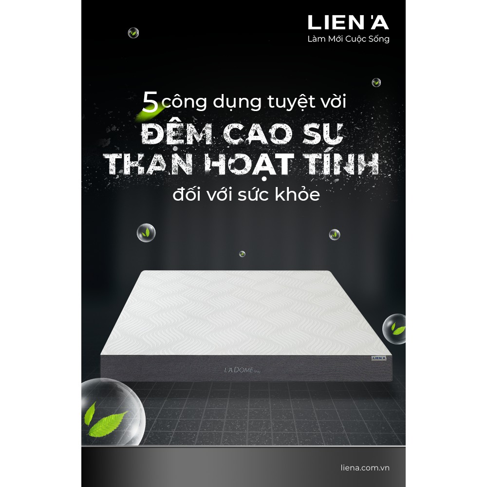 Nệm Cao Su Liên Á Ladome Grey Than Hoạt Tính