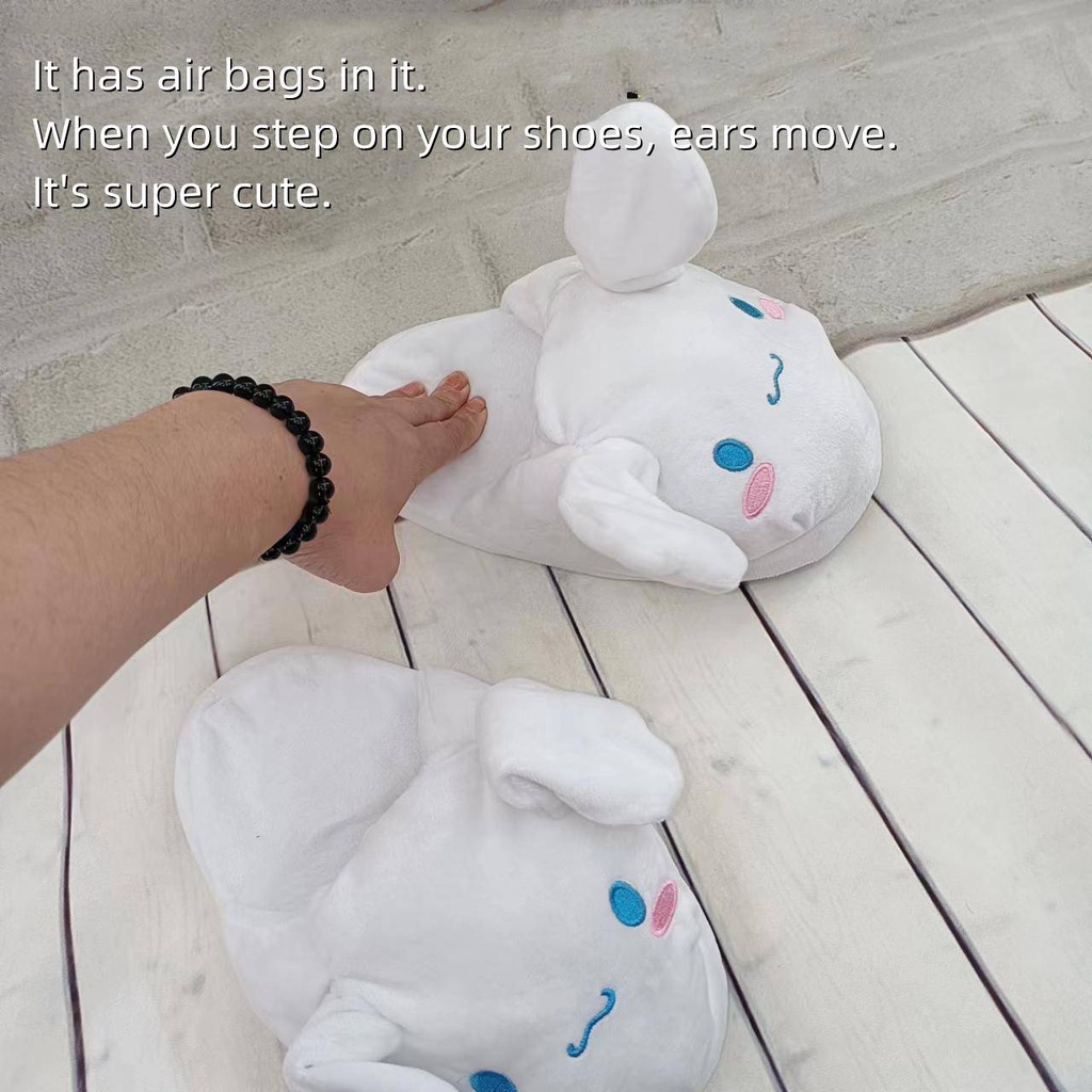 BS1 Cinnamoroll Dép di chuyển tai Sáng tạo và đáng yêu mùa xuân thu đông dép đi trong nhà sang trọng giày dễ thương