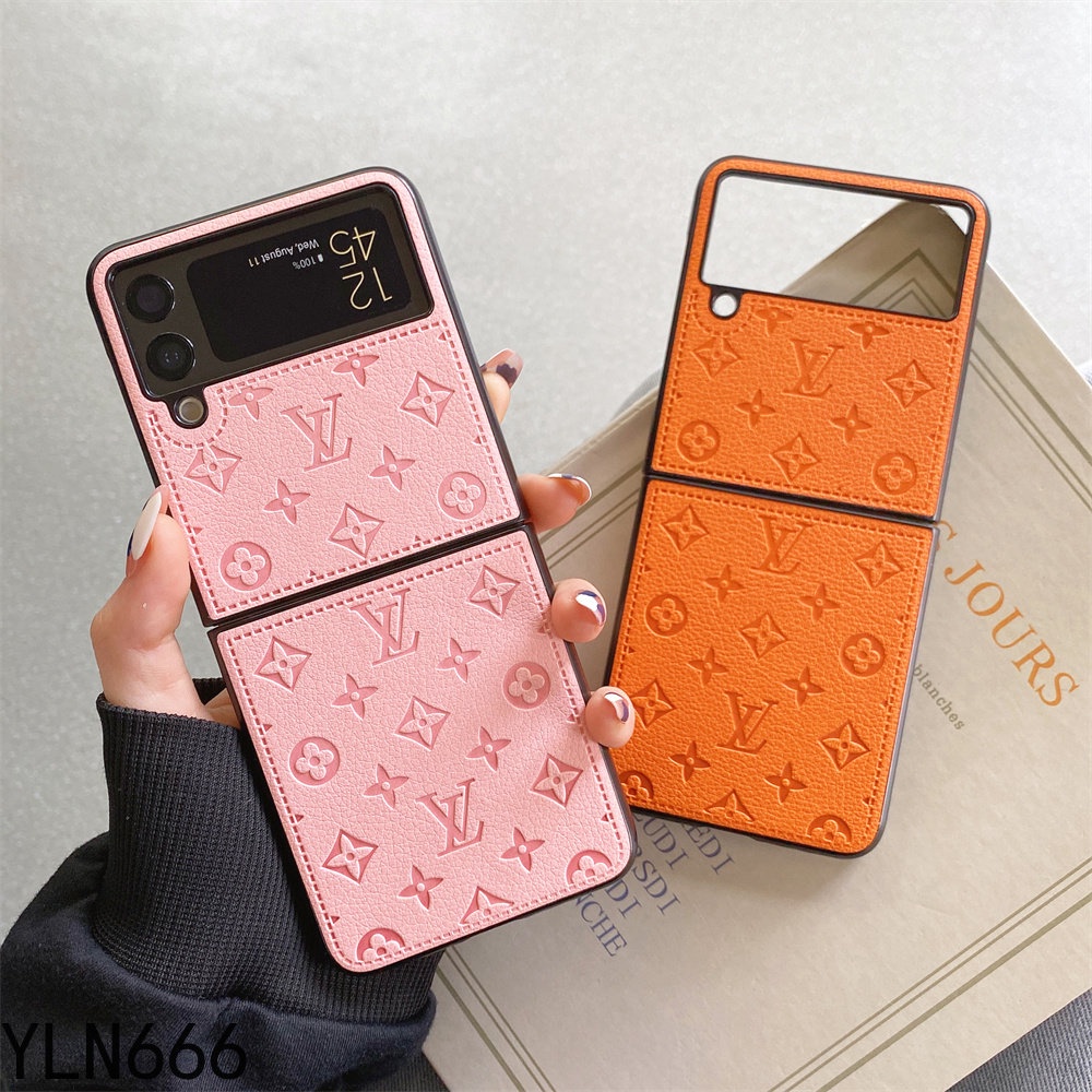 Sang Trọng Thiết Kế V Da PU Chống Sốc Ốp lưng Samsung Galaxy Z Flip 1 2 3 4 5 6 7FE 7 Ốp Lưng Gấp Cho Samsung Galaxy Z Flip7