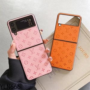 Sang Trọng Thiết Kế V Da PU Chống Sốc Ốp lưng Samsung Galaxy Z Flip 1 2 3 4 5 6 7FE 7 Ốp Lưng Gấp Cho Samsung Galaxy Z Flip7