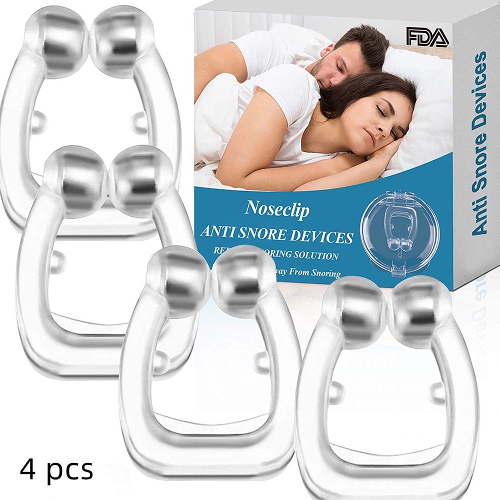 Dụng Cụ Kẹp Mũi Chống Ngáy Khi Ngủ Bằng Silicone Có Từ Tính