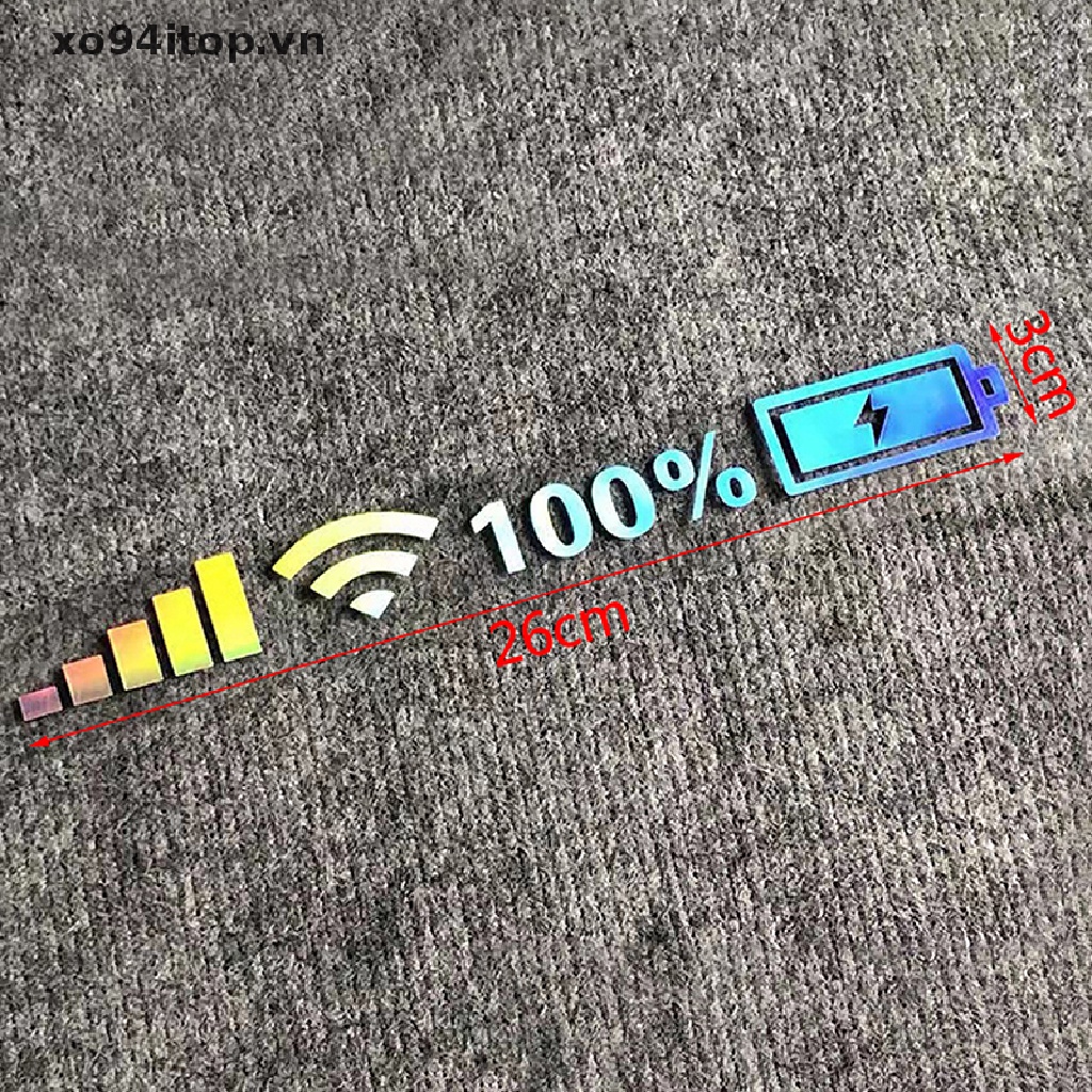Miếng Dán Trang Trí Kính Chắn Gió Xe Hơi In Chữ Wifi Level Mark Vui Nhộn