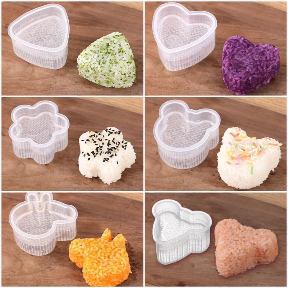 Khuôn làm cơm, khuôn làm sushi origini khuôn ăn dặm cho bé - Sét 6 khuôn cơm silicon ngộ nghĩnh