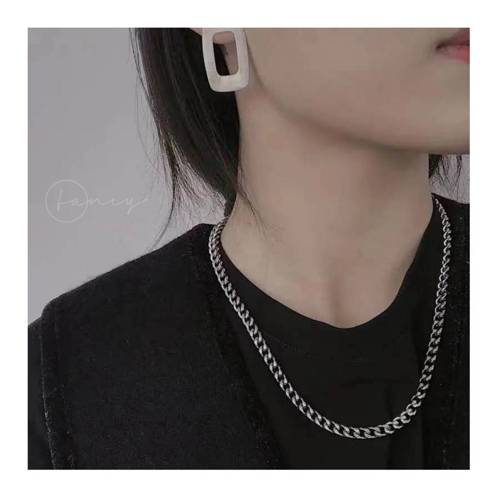 Dây chuyền mắc xích nam chất liệu thép không gỉ, Vòng cổ thép titan dày 60cm hiphop cho nam nữ