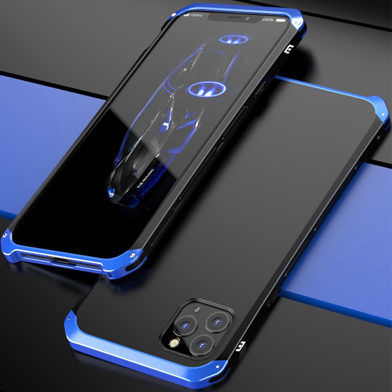 Ốp Điện Thoại Giáp Chống Sốc Cho iPhone 13 16 Pro MAX 14 plus Ốp Lưng Nhôm Kim Loại Mờ PC Cover 14 Pro MAX