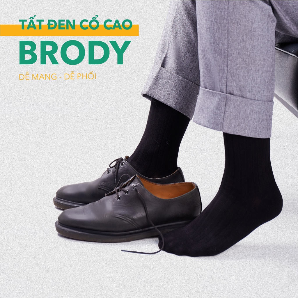 Tất nam cổ cao BRODY combo 7 đôi Cotton Combed cao cấp mang giày tây thời trang nam công sở - CB7MC