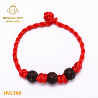 Sợi Chỉ Đỏ Lắc Tay Nam, Vòng Tay Nữ  Gỗ Dâu Tài Lộc May Mắn- Trang Sức Hava Hong Kong - HVLT89