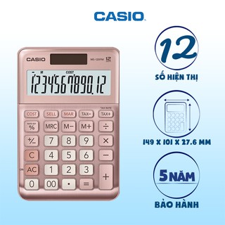 Máy Tính Casio MS-120FM Màn Hình Lớn - Màu Bạc Thanh Lịch, Phím COST/SELL/MARGIN Cho Thu Ngân, Chủ Shop