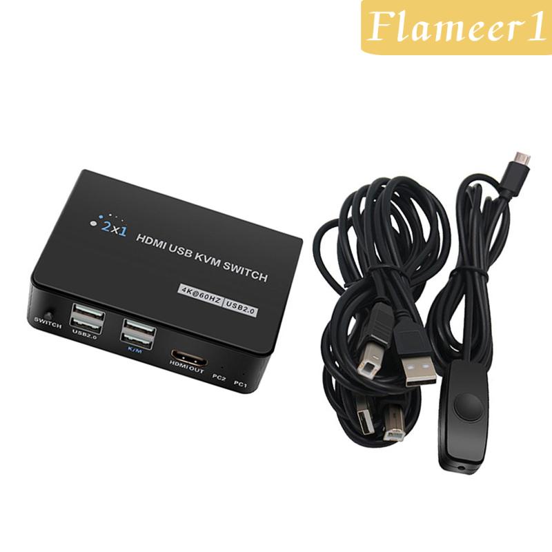 [Flameer1] Công tắc 4K KVM 2 cổng để chia sẻ 2 PC 1 Bộ bàn phím chuột Máy in | BigBuy360 - bigbuy360.vn