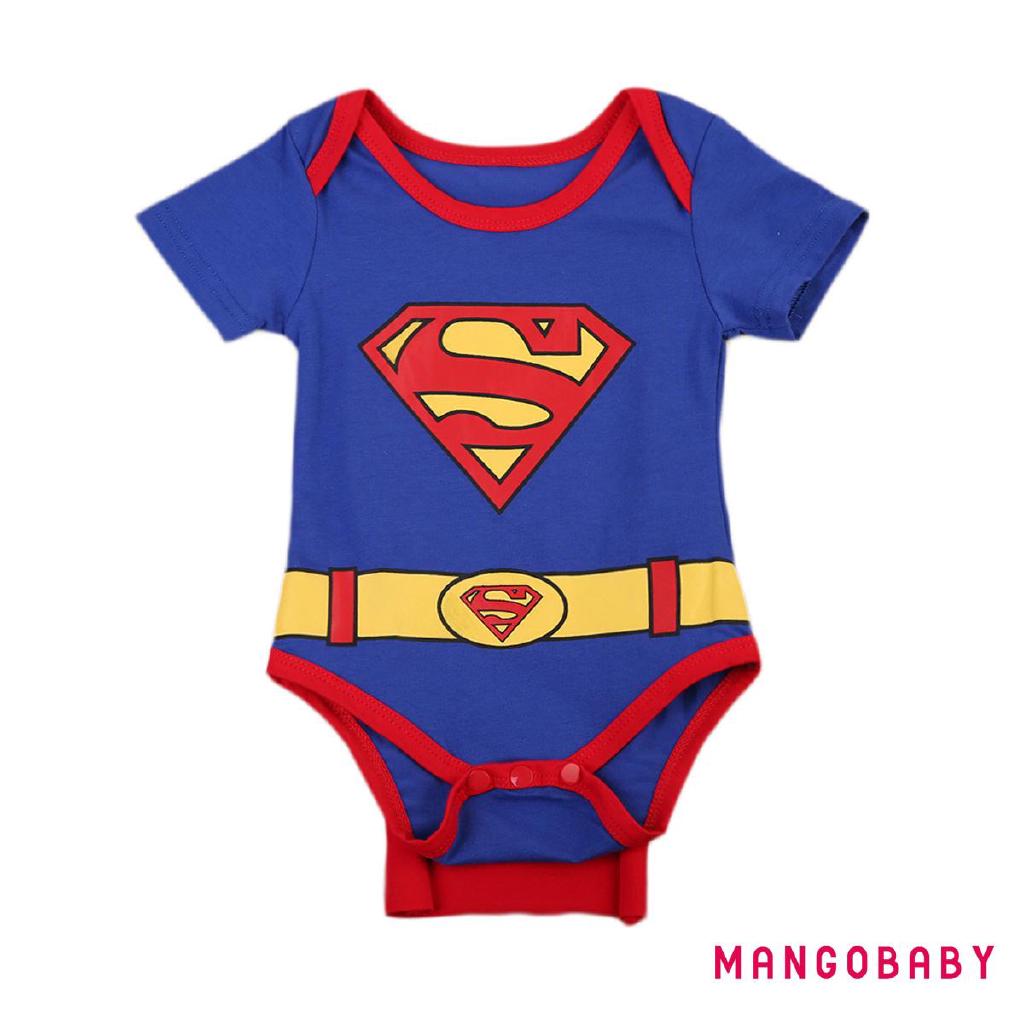 A0b-baby Boy Superman Áo liền quần ngắn tay Trang phục hoạt hình