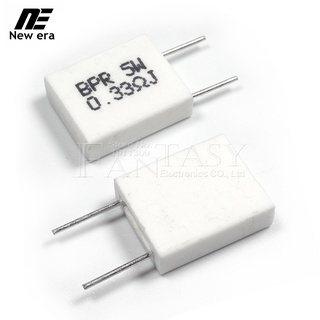 10 Chiếc BPR56 5W 0,001 0,1 0,15 0,22 0,25 0,33 0,5 ohm Điện trở xi măng gốm không cảm ứng 0,1R 0,15R 0,22R 0,25R 0,33R 0,5R