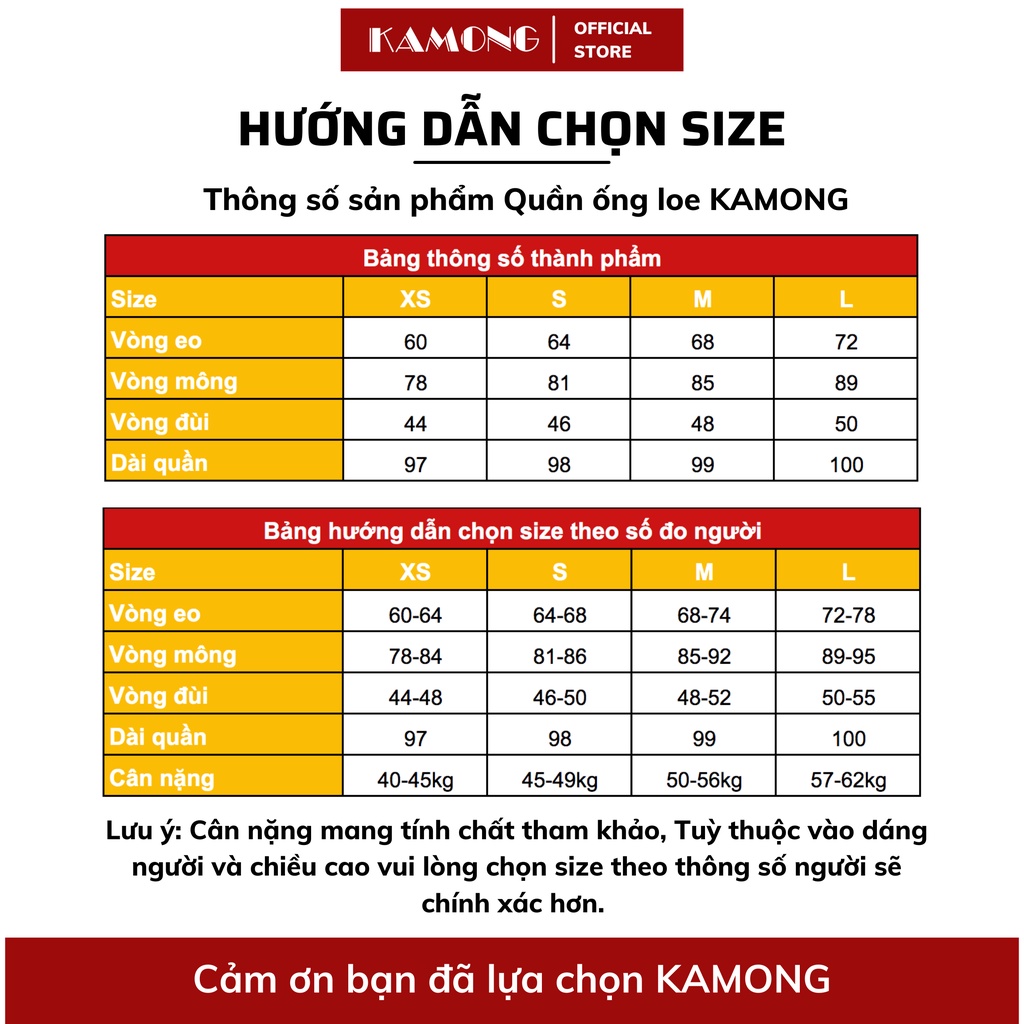Ảnh Quần ống loe nữ KAMONG cạp cao thun co dãn dáng dài công sở ống bass Q011 1