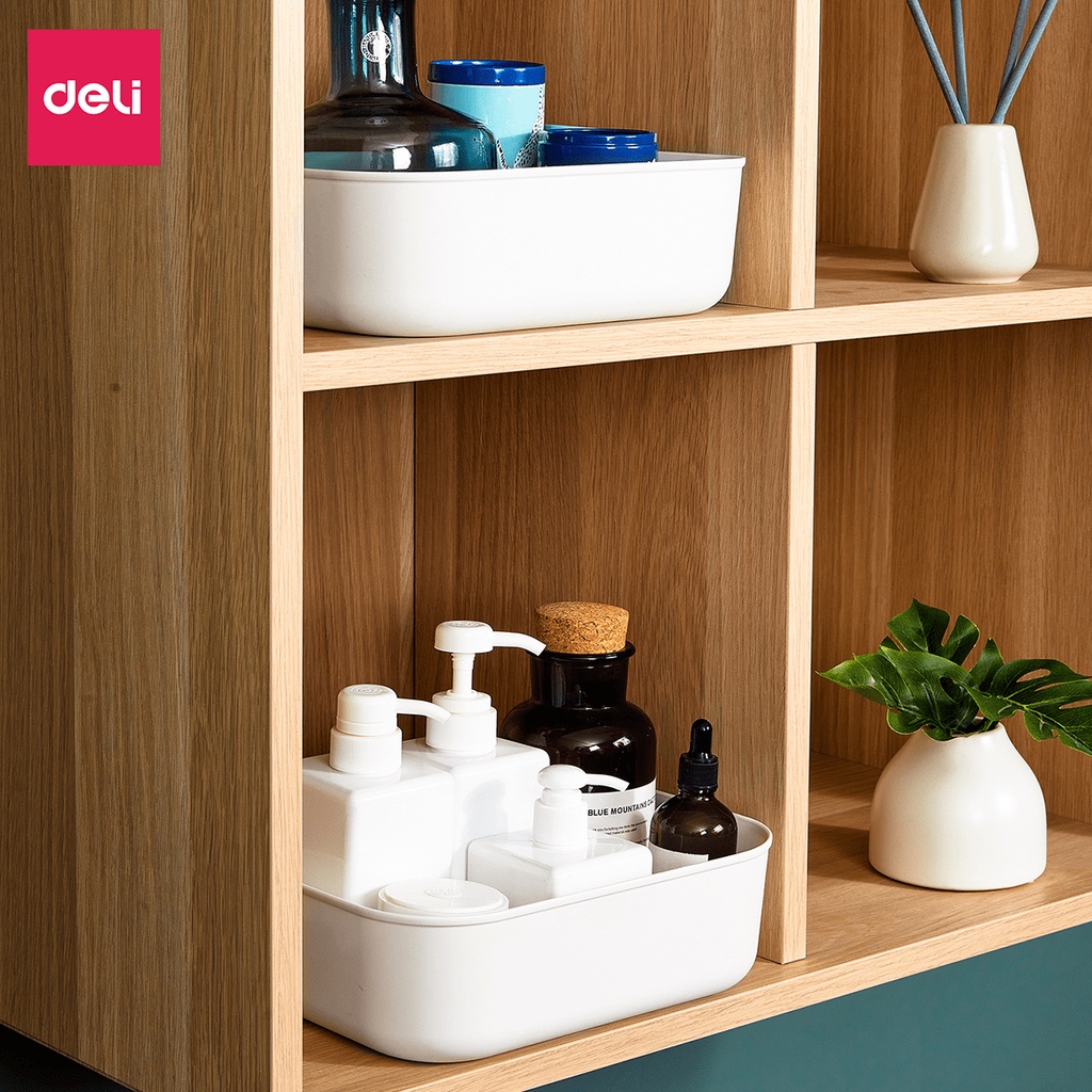 Hộp đựng mỹ phẩm Deli - Cỡ nhỏ để bàn, đa năng, nhựa cao cấp, có tay cầm, nắp đậy, đơn giản VS456/VS547/VS458