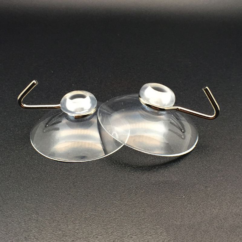 10 Móc treo có giác hút dán cửa kính trong suốt 32mm