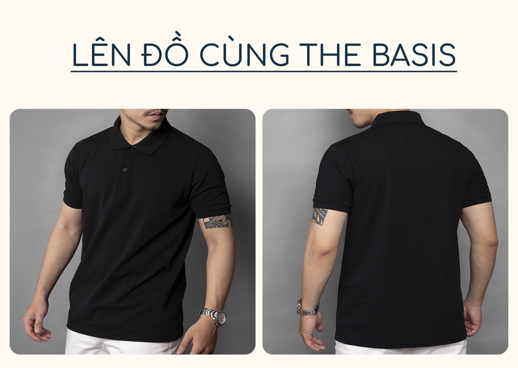 Mô tả Áo Polo nam BASIS màu mới, vải CVC cá sấu 4 chiều dày dặn, co giãn Leevus APL37 - 4
