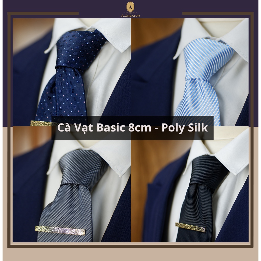Tổng Hợp Cà Vạt 8cm Basic - Chất Liệu Poly Silk | Shopee Việt Nam