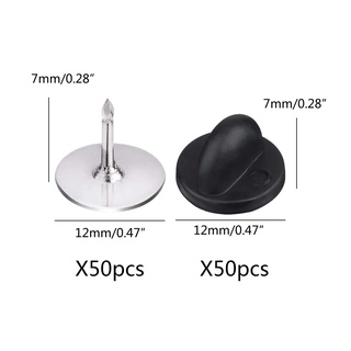 Set 50 Ghim Cà Vạt Trơn Bằng Cao Su Hình Bướm
