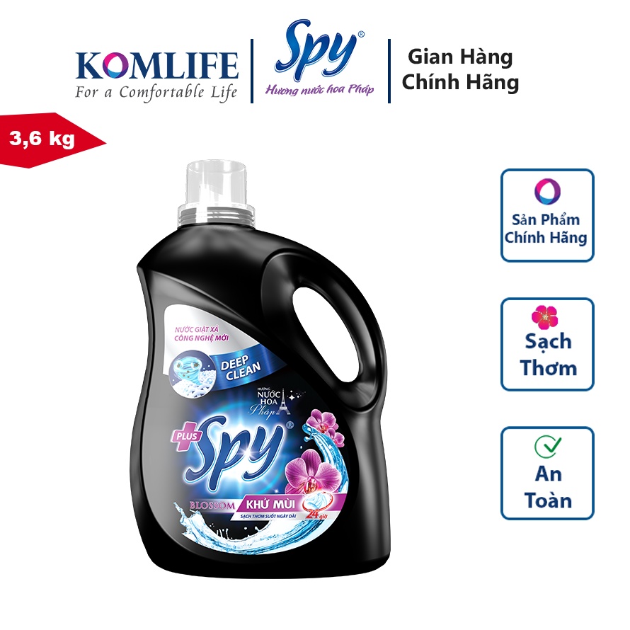 [Mã BMLTA35 giảm đến 35K đơn 99K] Nước giặt xả SPY Deep Clean Plus màu Tím 3,6 kg