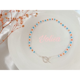 Dây chuyền handmade hạt cườm khóa tròn
