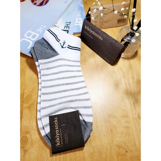 [MUA 2 TẶNG 1]Tất vớ nam sọc ngang cotton cổ ngắn Kikiya cao cấp Hàn Quốc M-A-017 (Chính Hãng)