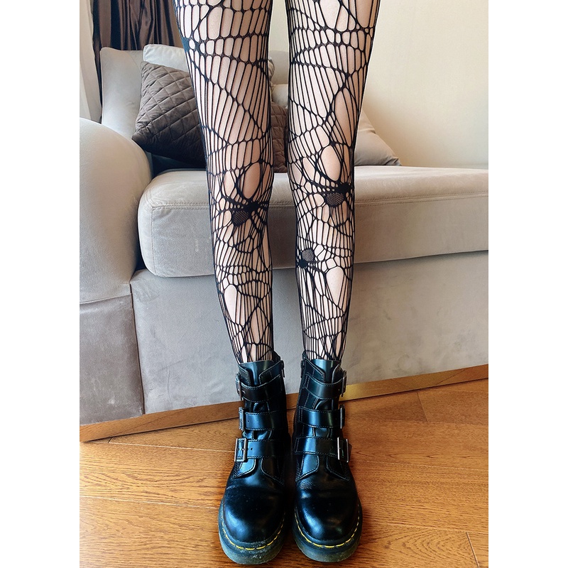 Plus Size Gothic Geometric Fishnet Tights – Dark Temptation by TFI main image 1