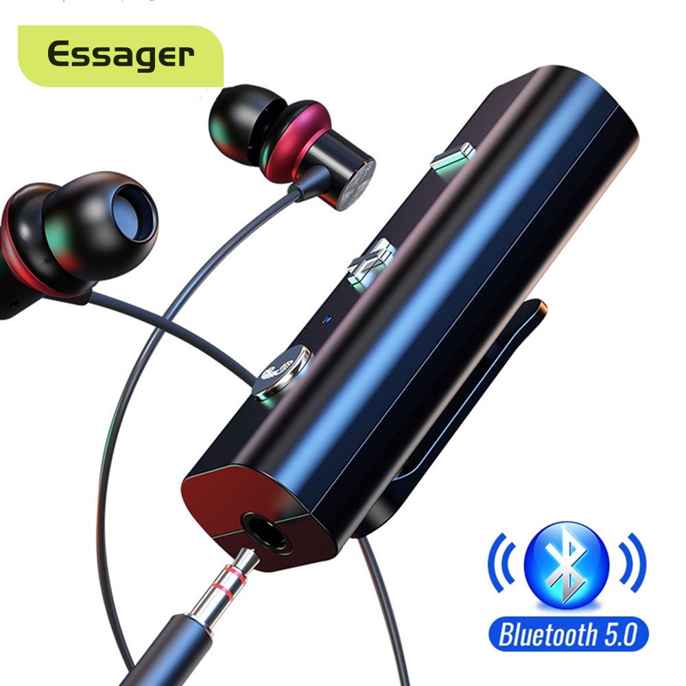 Đầu thu âm thanh không dây Essager kết nối Bluetooth 5.0 có cổng tai nghe 3.5mm chất lượng cao