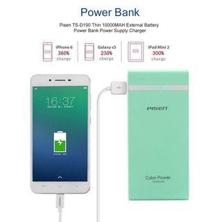 [SỐ LƯỢNG CÓ HẠN] Pin sạc dự phòng Pisen TS-D190 Color Power 10000mAh (nhiều màu)