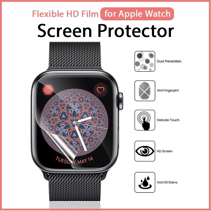 Miếng Dán Sợi Carbon Ốp điện thoại Hydrogel Phim Bảo Vệ Màn Hình Cho Apple Watch 46MM Series 10 9 8 7 6 5 4 3 2 1 41mm 45mm 38mm 42mm 40mm 44mm