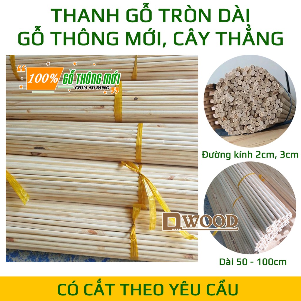Ảnh Thanh Gỗ Tròn Dwood Đường Kính 2cm, 3cm - Chiều Dài Tự Chọn 4