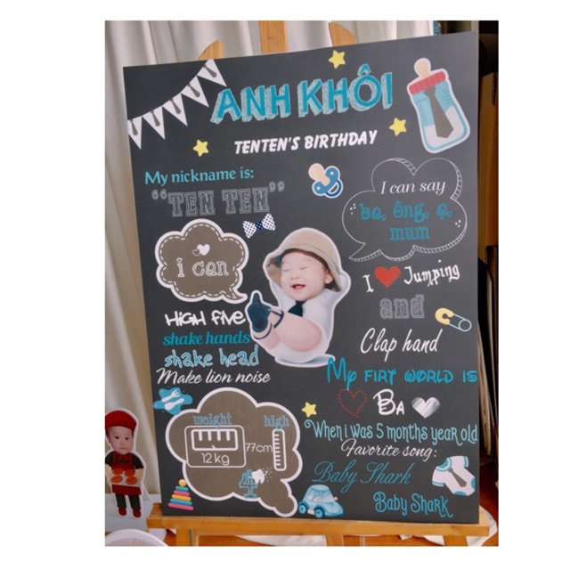 Bảng thông tin, bảng thành tích, bảng chalkboard bé trang trí sinh ...