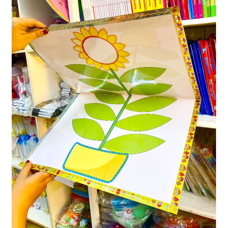 CHẬU HOA 10 LÁ size A2 (Đồ Dùng Dạy Học MIKI)