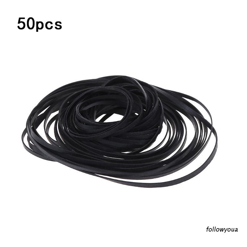 50PCS Universal Mix Cassette Tape Machine Belts Assorted Common Flat Rubber Belt