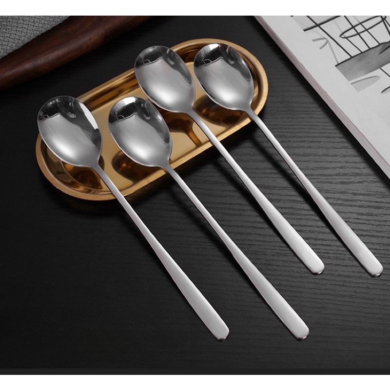 Thìa, muỗng ăn cơm cán dài inox 410  - S9