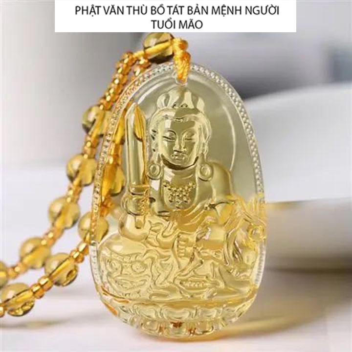 Dây chuyền phật Văn Thù Bồ Tát - Bản mệnh tuổi Mão-Tặng kèm theo dây