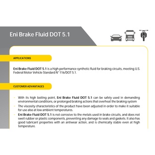 (Nhập khẩu) Dầu thắng eni Brake Fluid DOT 5.1 250ml (Hàng nhập Ý)