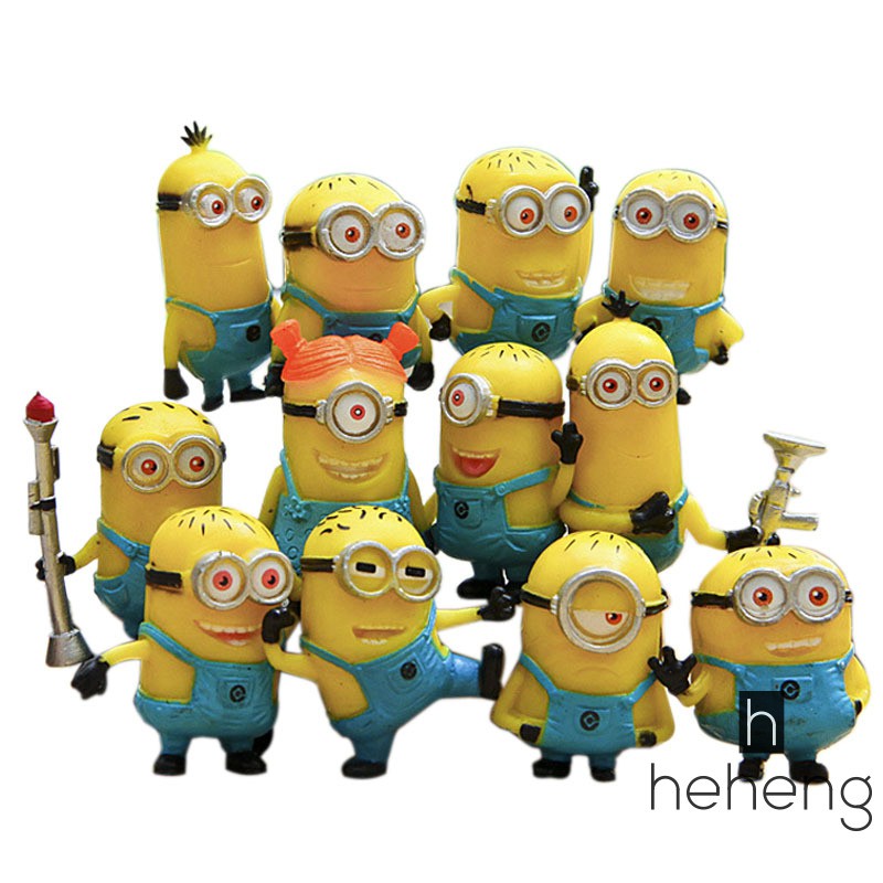 Set 12 Tượng Minion Đồ Chơi Màu Vàng Chất Liệu Pvc | Shopee Việt Nam