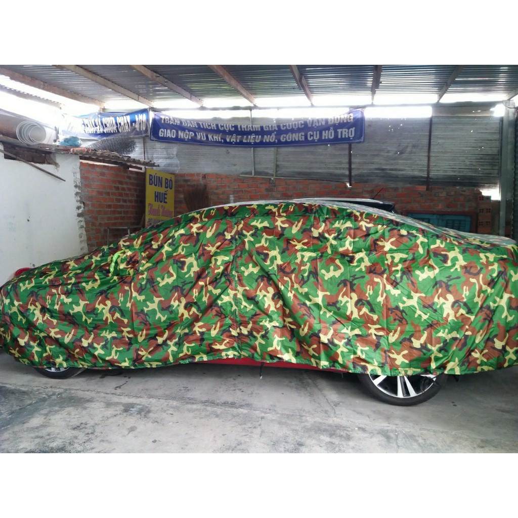 [Vải Bạt Siêu Dày 3 Lớp - Siều Bền] Bạt Phủ Toàn Xe Ô Tô Màu Rằn Di - Quân Đội