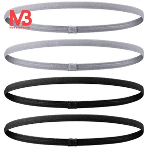 Set 4 Băng Đô Thể Thao Dày Co Giãn Chống Trượt Màu Xám / Đen Cho Nam Nữ