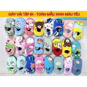 Giày tập đi em bé bằng vải CHỐNG TRƠN TRƯỢT, mẫu xinh màu yêu - đồ cho bé - thời trang trẻ em