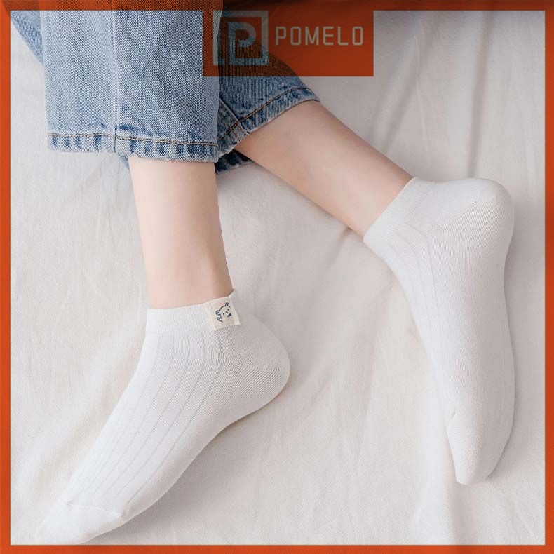 Vớ Cotton Mỏng Màu Trắng Miệng Nông Kiểu Nhật Bản Dễ Thương Cho Bé Gái 2